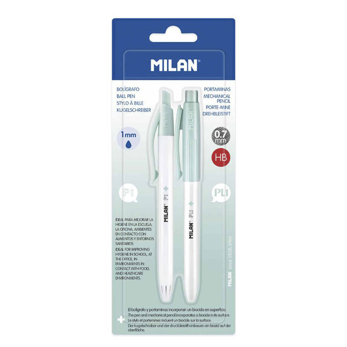 BOLIGRAFO+PORTAMINA CAPSULE SILVER AZUL (AZUL, MINA 0.7MM)