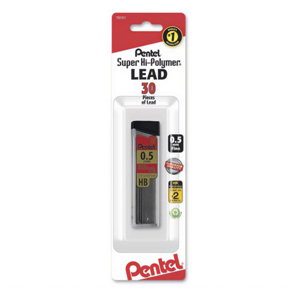 MINAS DE GRAFITO PENTEL HB POLYMER 0.5MM 30U