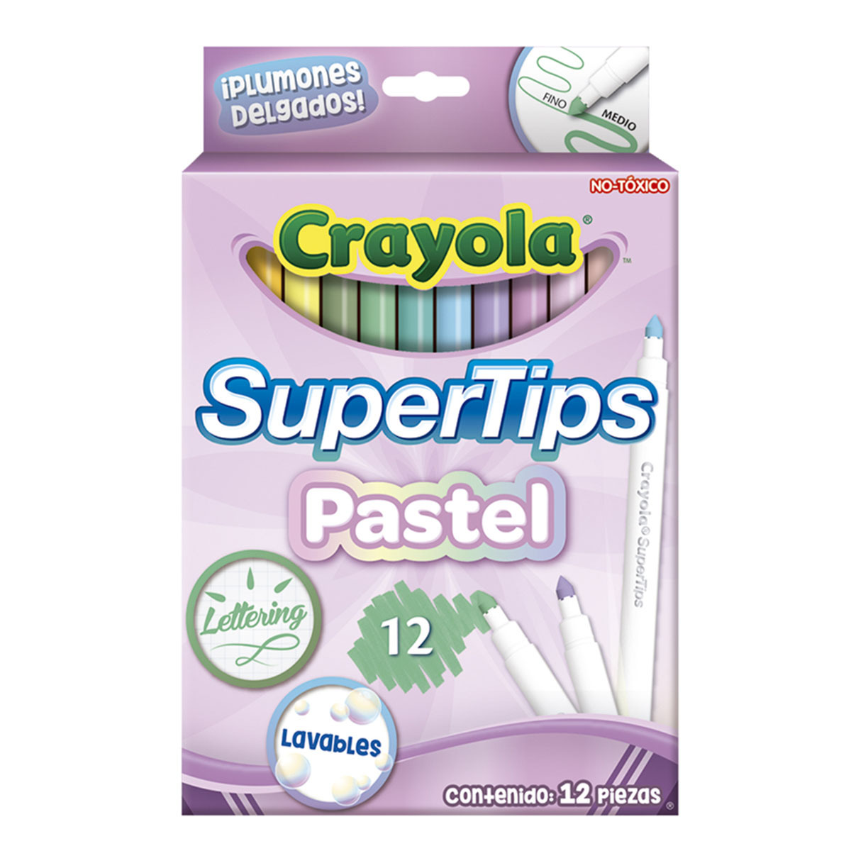 MARCADORES CRAYOLA SUPERTIPS PASTEL 12U