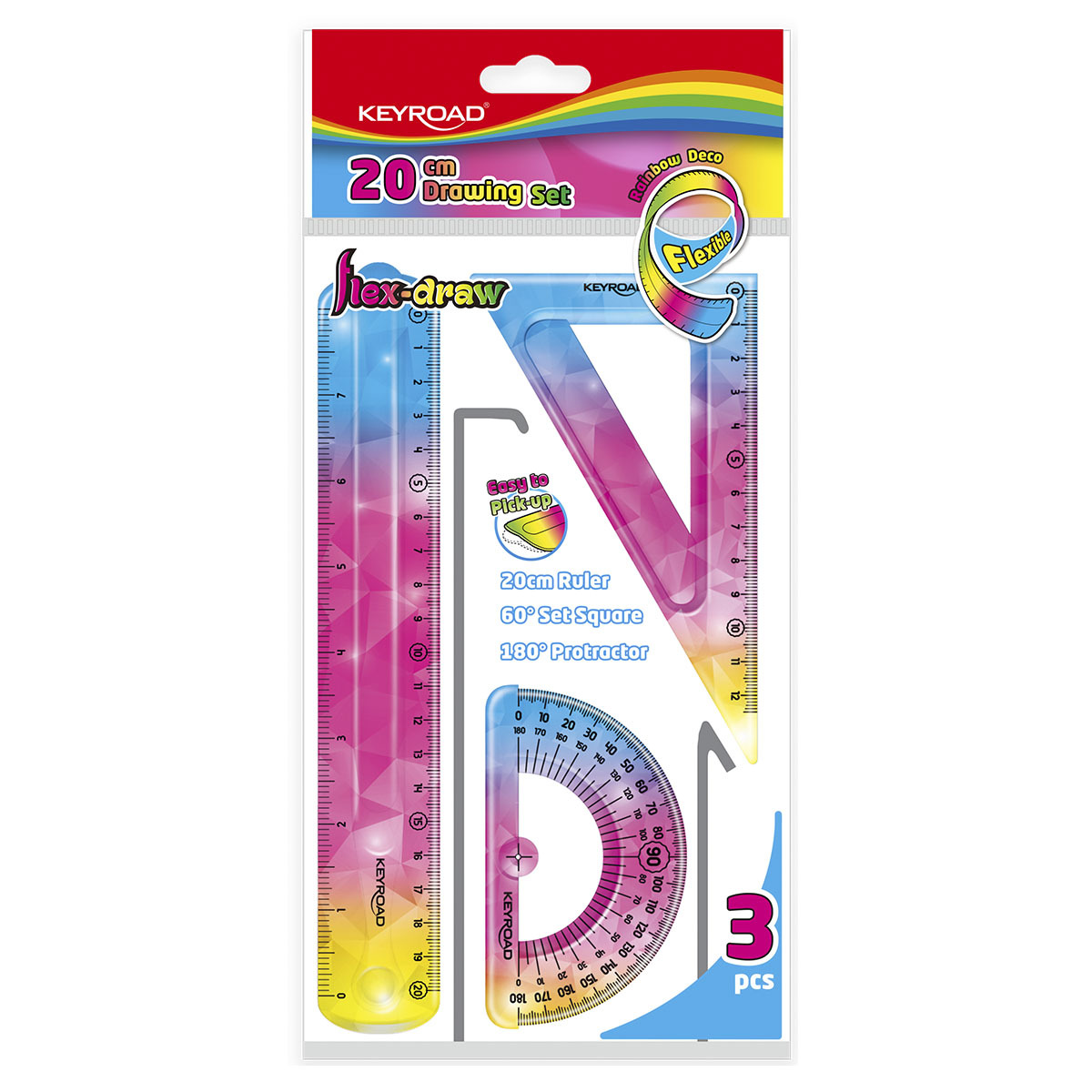 JUEGO GEOMETRICO KEYROAD FLEXIBLE 20CM