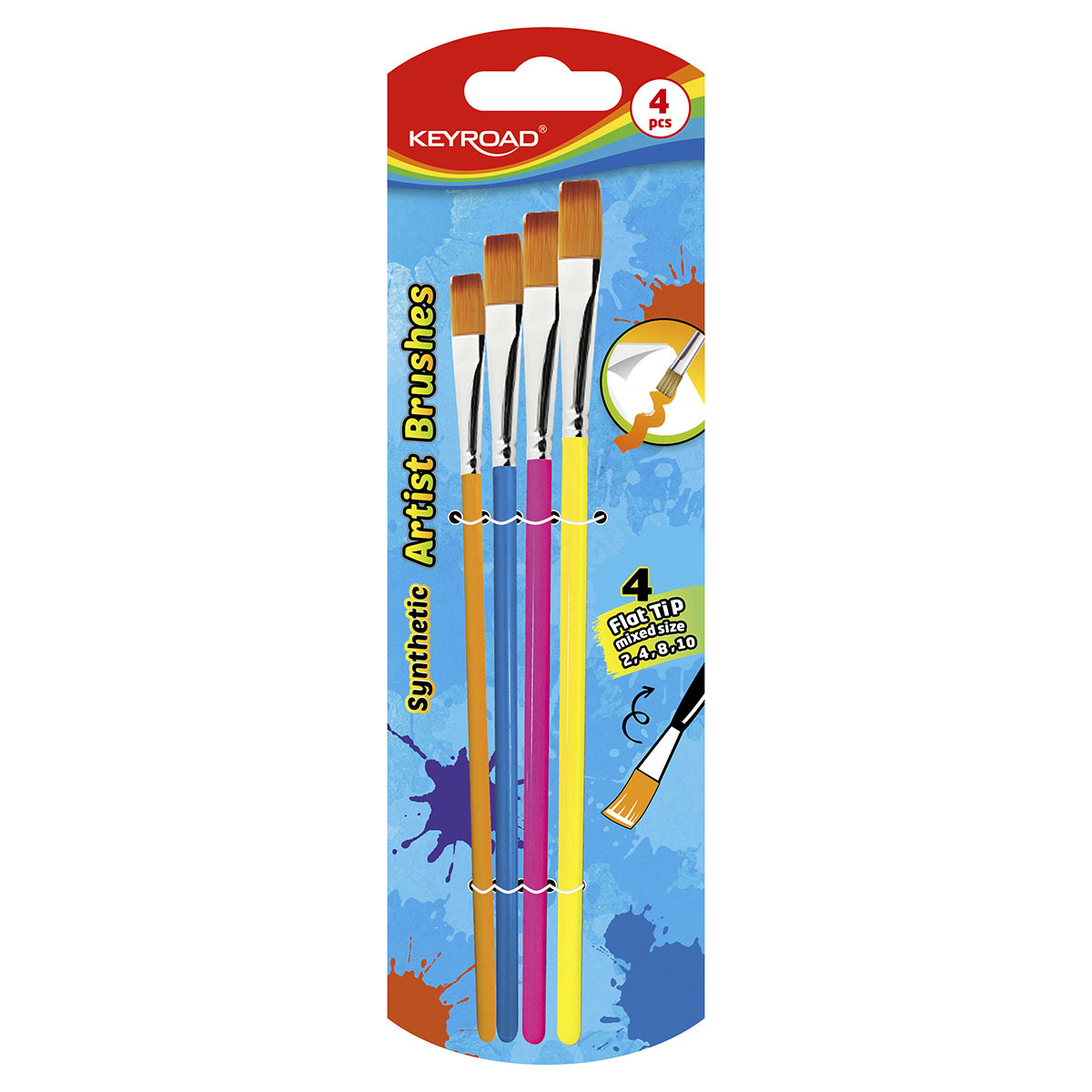 PINCELES KEYROAD PUNTA PLANA 4U