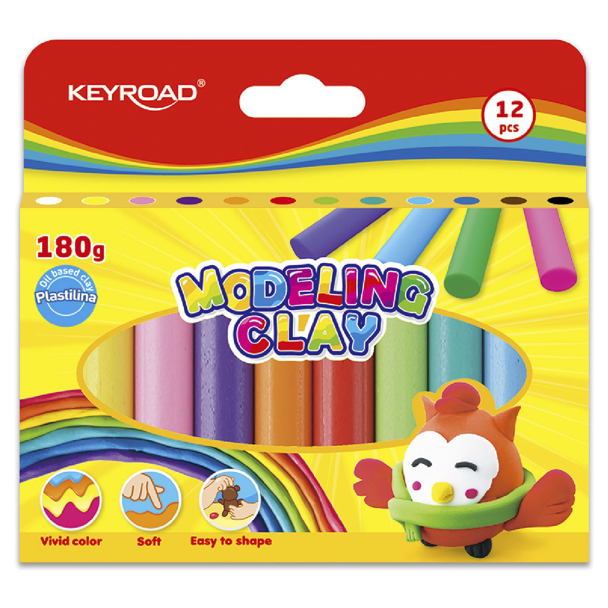 PLASTILINA KEYROAD BARRA 12U