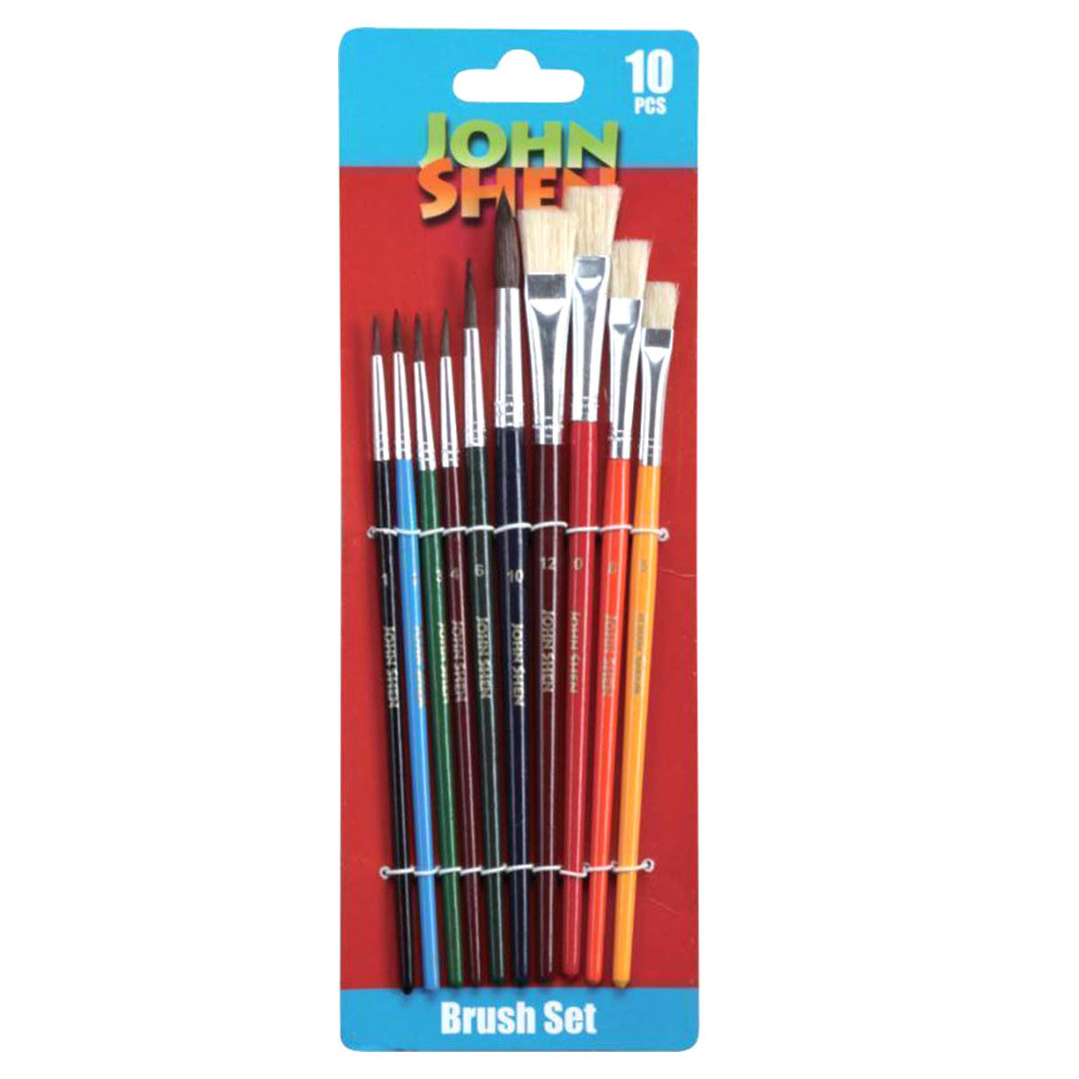 SET DE PINCELES JOHN SHEN 10U (GROSOR PINCEL: 1,2,3,4,6,6,8,10,10,12)