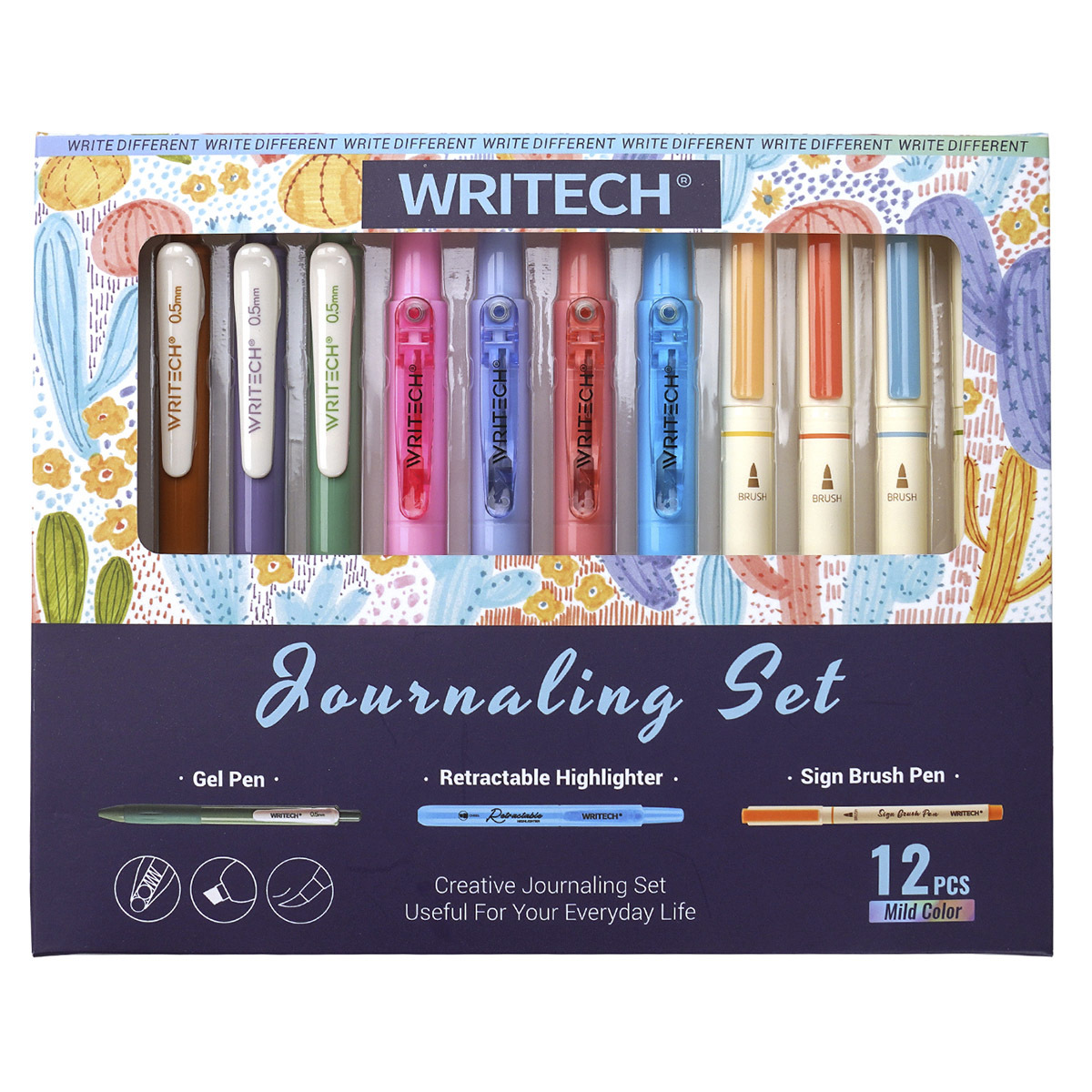 KIT WRITECH JOURNALING COLORES SUAVES 12U