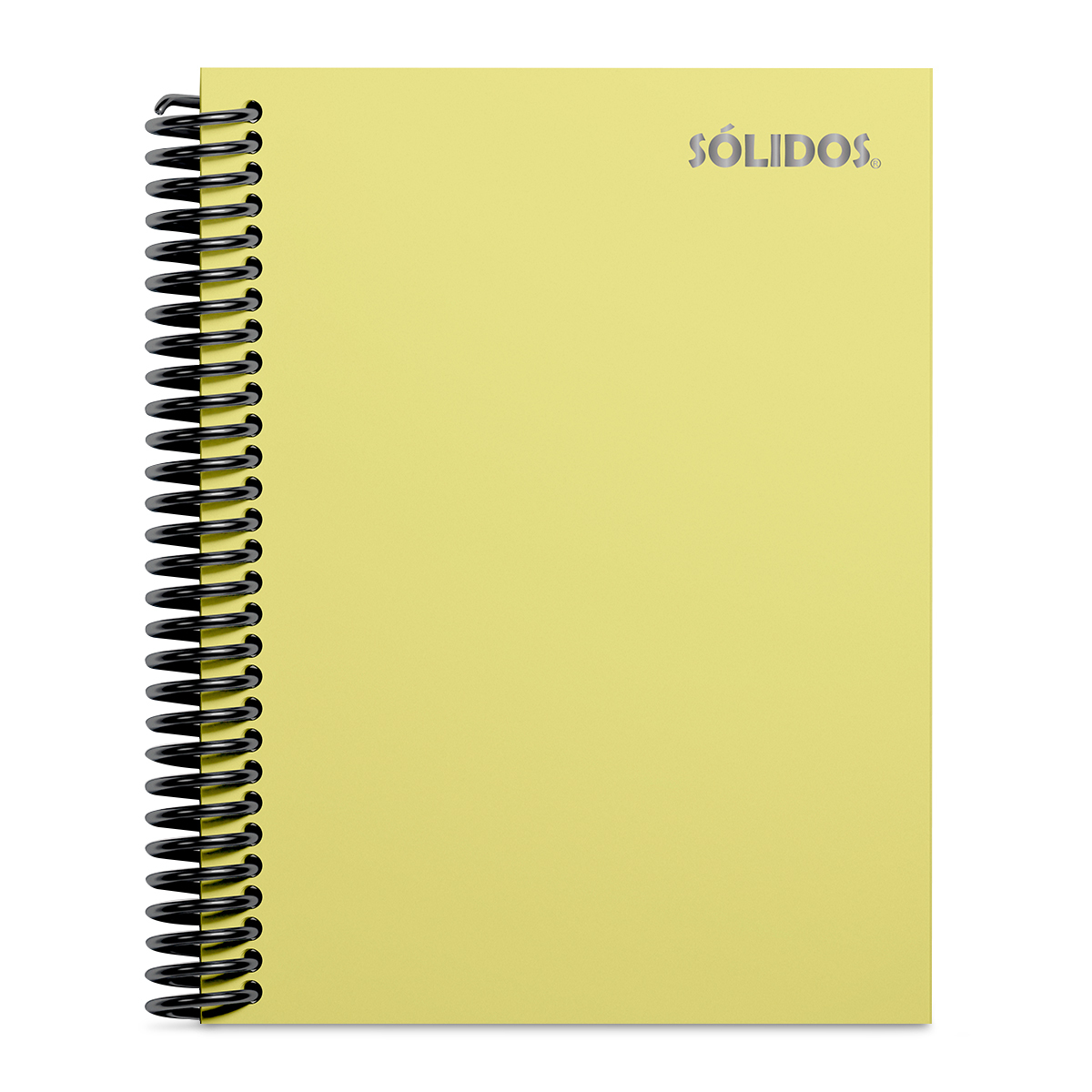 CUADERNO SOLIDO ESPIRAL 1/2 OFICIO PASTA DURA AMARILLO 100H LINEAS