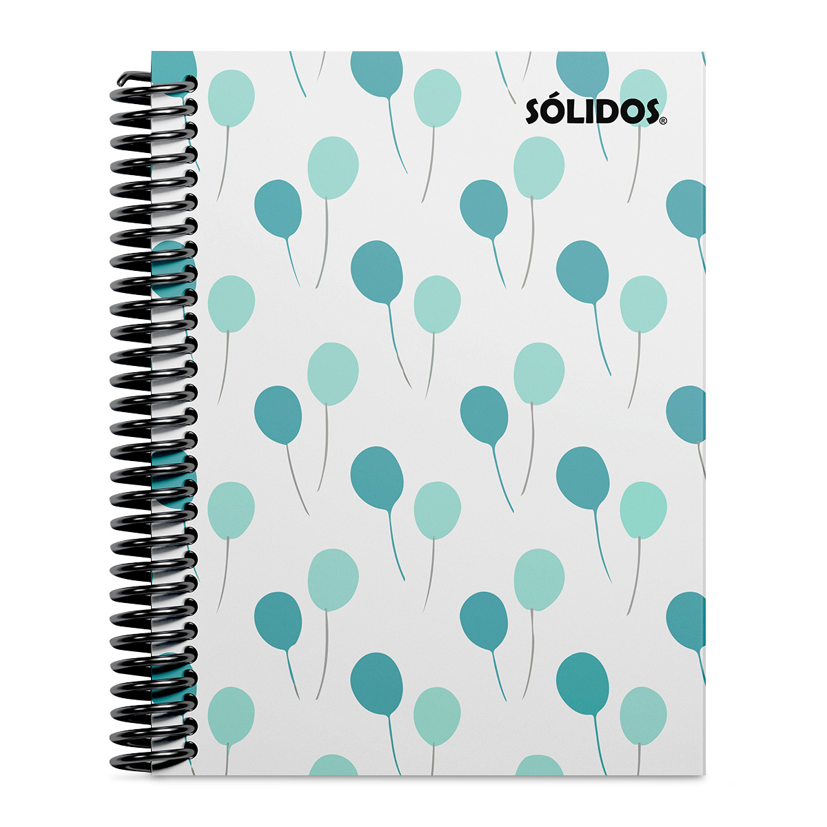 CUADERNO SOLIDO ESPIRAL 1/2 OFICIO PASTA DURA GLOBOS 100H LINEAS