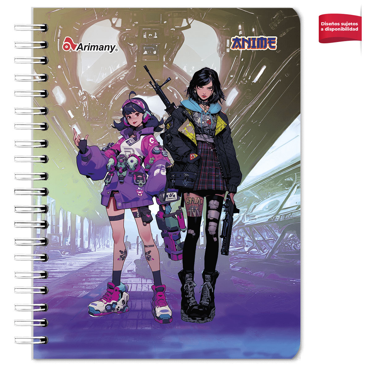 CUADERNO ESPIRAL ARIMANY ANIME LINEAS 100H (PASTA SEMI DURA)