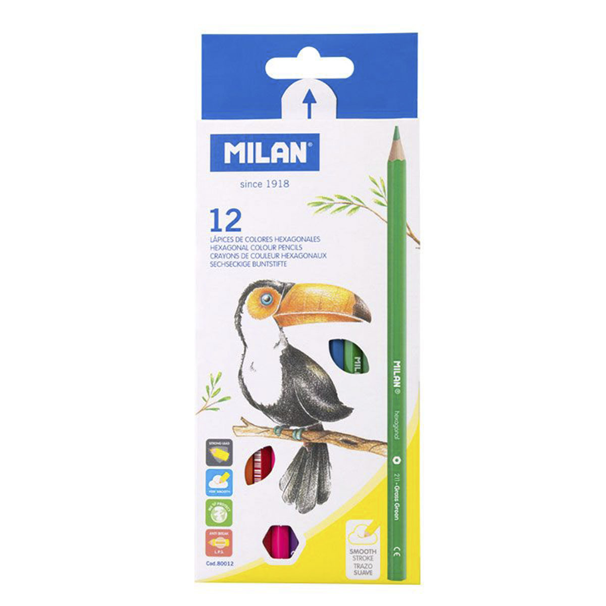LAPICES DE COLORES MILAN HEXAGONALES 12U