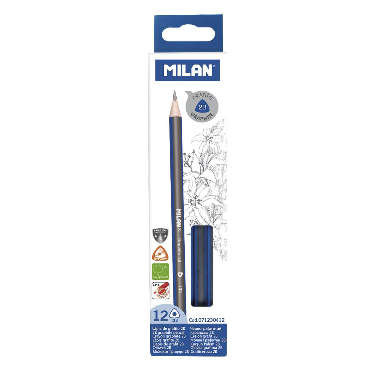 LAPIZ DE GRAFITO MILAN TRIANGULARES 2B 12U