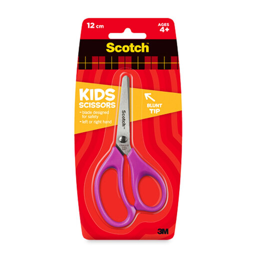 Tijera escolar Scotch de 5 pulgadas, 1 unidad. Diseñada especialmente para niños en edad escolar, con punta redondeada para mayor seguridad. Tamaño compacto ideal para manos pequeñas. Perfecta para proyectos escolares y manualidades.