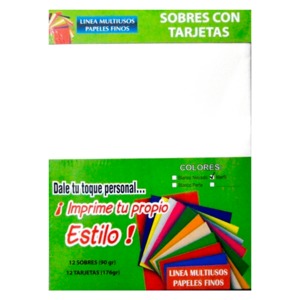 SOBRES/TARJETAS B/NEVADO 12 JGS SOBRES/TARJETAS B/NEVADO 12 JGS