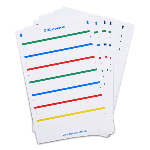 ETIQUETAS RECTANGULARES MIXTA 1.7 X 8.7 CM 20 HOJAS 140 ETIQUETAS