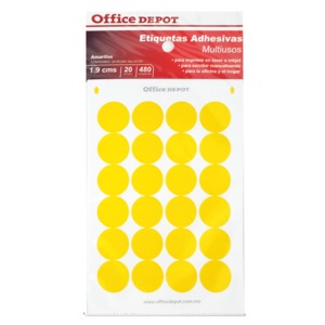 ETIQUETAS REDONDAS AMARILLAS 1.9 CM 20 HOJAS 480 ETIQUETAS ETIQUETAS REDONDAS AMARILLAS 1.9 CM 20 HOJAS 480 ETIQUETAS