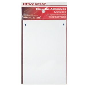 ETIQUETAS RECTANGULARES BLANCAS 1.7 X 8.7 CM 20 HOJAS 140 ETIQUETAS ETIQUETAS RECTANGULARES BLANCAS 1.7 X 8.7 CM 20 HOJAS 140 ETIQUETAS