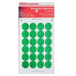 ETIQUETAS REDONDAS VERDES 1.9 CM 20 HOJAS 480 ETIQUETAS ETIQUETAS REDONDAS VERDES 1.9 CM 20 HOJAS 480 ETIQUETAS
