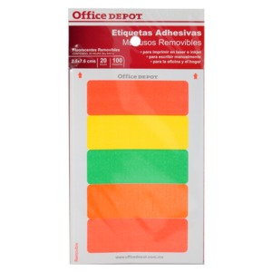 ETIQUETAS RECTANGULARES FLUORECENTES REMOVIBLES 2.5 X 7.6 CM 20 HOJAS 100 ETIQUETAS ETIQUETAS RECTANGULARES FLUORECENTES REMOVIBLES 2.5 X 7.6 CM 20 HOJAS 100 ETIQUETAS