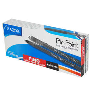 BOLIGRAFO AZOR PIN POINT PUNTO DE AGUJA 0.7MM FINO 12U NEGRO BOLIGRAFO AZOR PIN POINT PUNTO DE AGUJA 0.7MM FINO 12U NEGRO