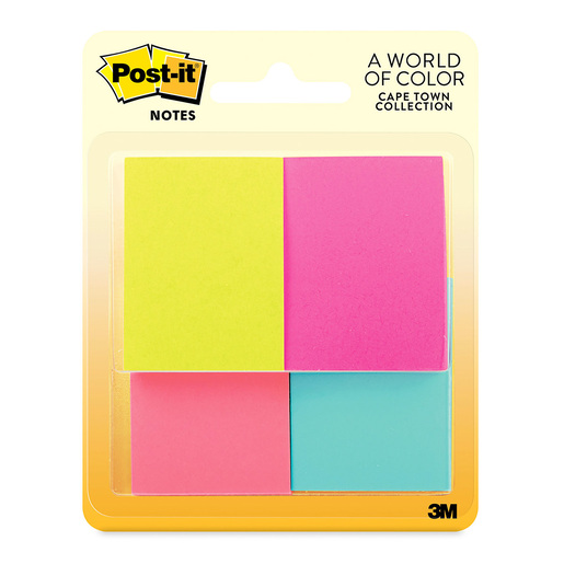 POST-IT CAPETOWN 1.5X2 50H PAQUETE DE 4