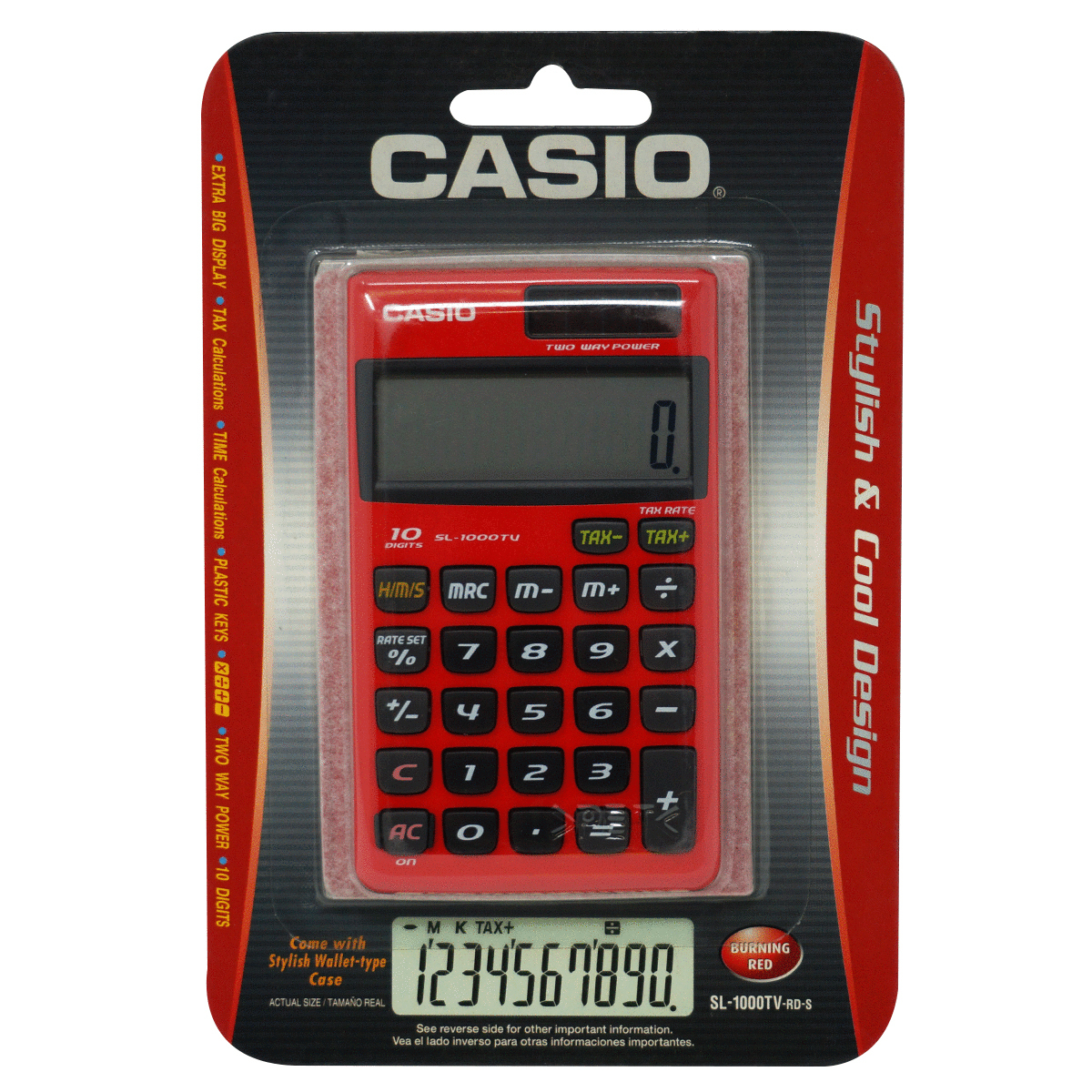 CALCULADORA CASIO SL-1000TV-RD