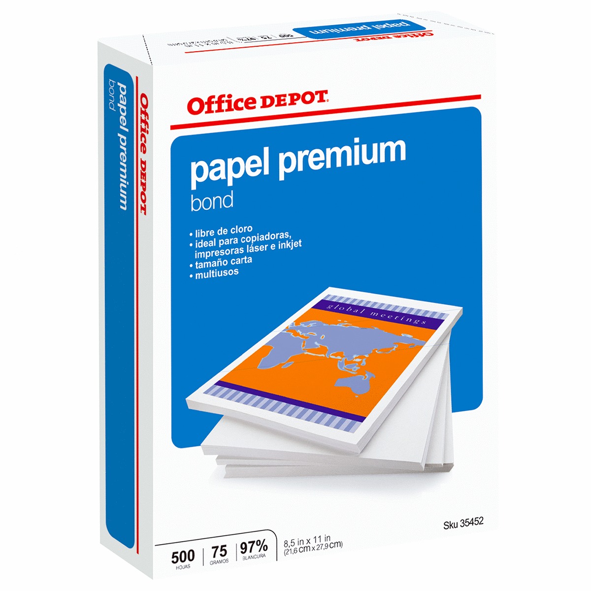 PAPEL OFFICE DEPOT PREM T/C RM (AZUL)