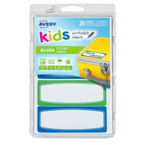 ETIQUETA DURABLE KIDS 3.2 X 8.9 CM PAQ 20 ETIQUETA DURABLE KIDS 3.2 X 8.9 CM PAQ 20