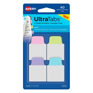 MINI ULTRA TABS COLORES PASTEL 2.5X 3.8 CM PAQ 40 MINI ULTRA TABS COLORES PASTEL 2.5X 3.8 CM PAQ 40