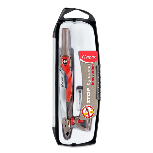 Compas marca Maped para trazar circulos y arcos con precision. Ajuste firme y materiales resistentes, ideal para geometria, dibujo tecnico y arte.