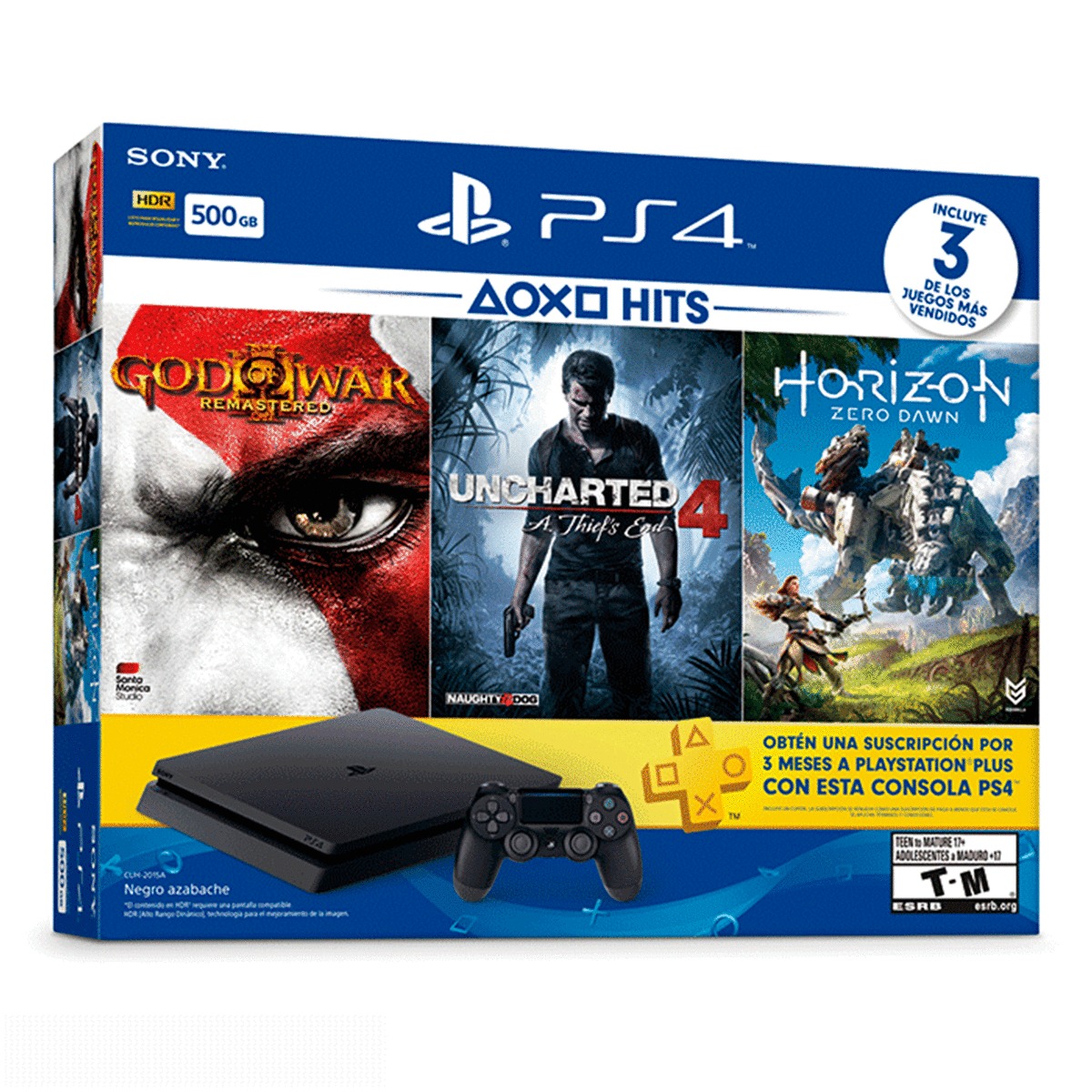 CONSOLA PS4 500GB SLIM HITS 2