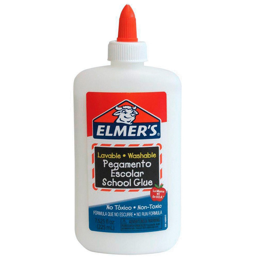 Goma liquida marca Elmer s de uso escolar y multiproposito. Pega papel, carton y foamy con secado transparente. Formula lavable, segura para ninos y de aplicacion controlada.