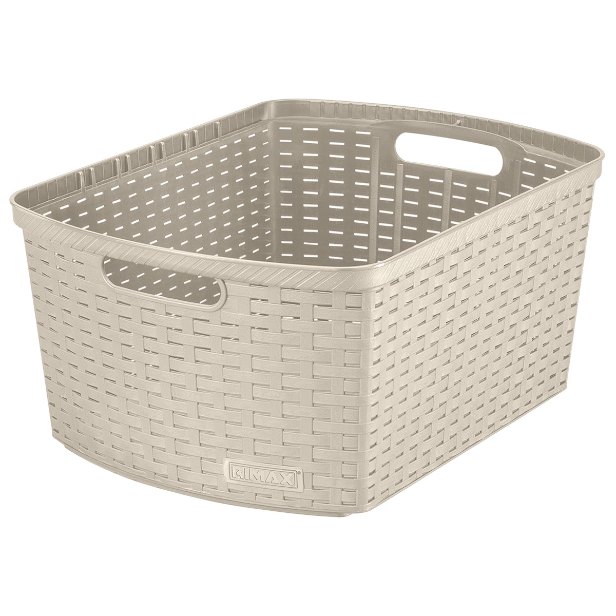 CANASTA ORGANIZADORA SHIA (DE PLASTICO,ALTA,BEIGE)