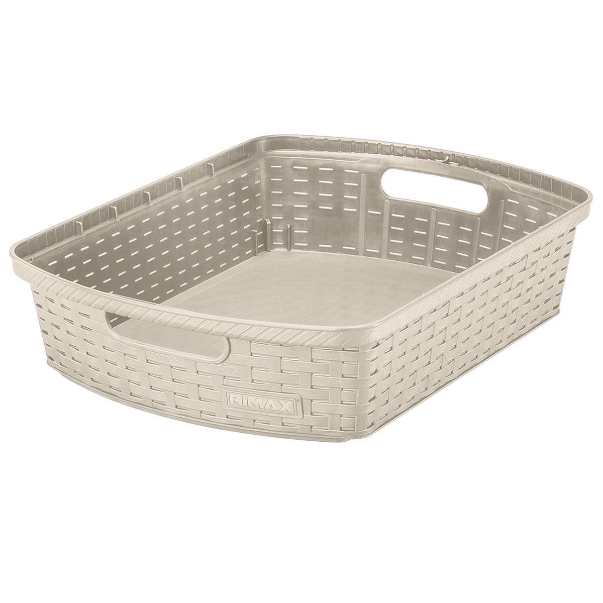 CANASTA ORGANIZADORA SHIA (DE PLASTICO,BAJA,BEIGE)