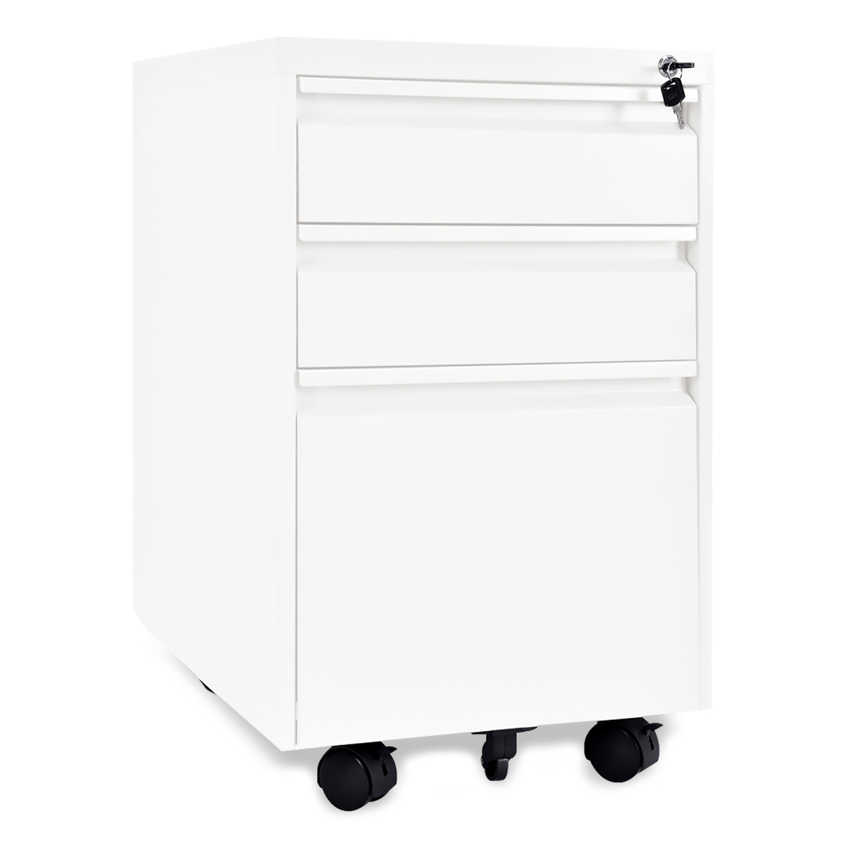 ARCHIVERO LATERAL TIPO ROBOT 2 GAVETAS OFICIO BLANCO MOBELT
