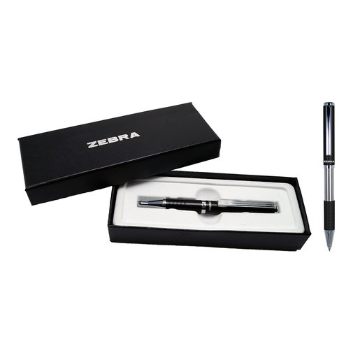 Boligrafo fino Zebra linea Slide con cuerpo de diseno elegante y escritura suave. Tinta de trazo uniforme para una experiencia comoda y precisa. Acabado en negro. Ideal para uso ejecutivo, regalo o de