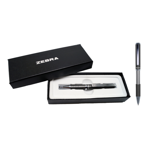 Boligrafo fino Zebra linea Slide con cuerpo de diseno elegante y escritura suave. Tinta de trazo uniforme para una experiencia comoda y precisa. Acabado en gris. Ideal para uso ejecutivo, regalo o det