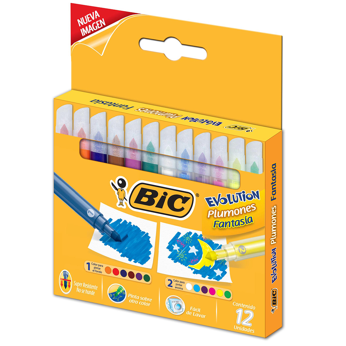 PLUMONES BIC EVOLUTION FANTASIA 12 PIEZAS