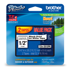 CINTA BROTHER TZE231 (12MMX8,NEGRO/BLANCO,2PACK) CINTA BROTHER TZE231 (12MMX8,NEGRO/BLANCO,2PACK)
