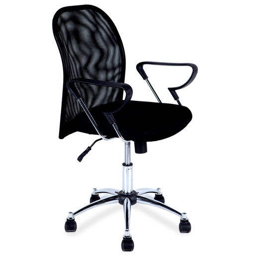 SILLA EJECUTIVA DE MESH COLOR NEGRO BASE CROMADA 4TUNE