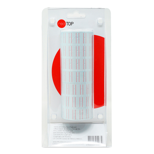 ETIQUETAS OFFICE DEPOT BLANCA MARGEN ROJO 1 LINEA DE IMPRESION 700U