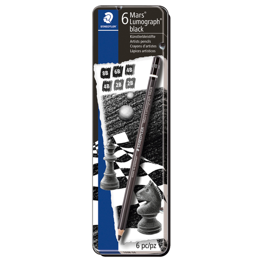 Lápices de grafito marca Staedtler para escritura y dibujo. Mina resistente con trazo uniforme y oscuro, fácil de borrar. Acabado clásico para uso escolar y de oficina.