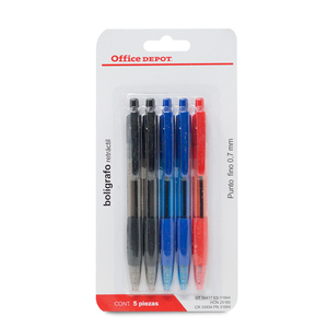 BOLIGRAFO RETRACTIL PUNTO FINO 0.7MM 2NG,2AZ,1RJ 5U BOLIGRAFO RETRACTIL PUNTO FINO 0.7MM 2NG,2AZ,1RJ 5U