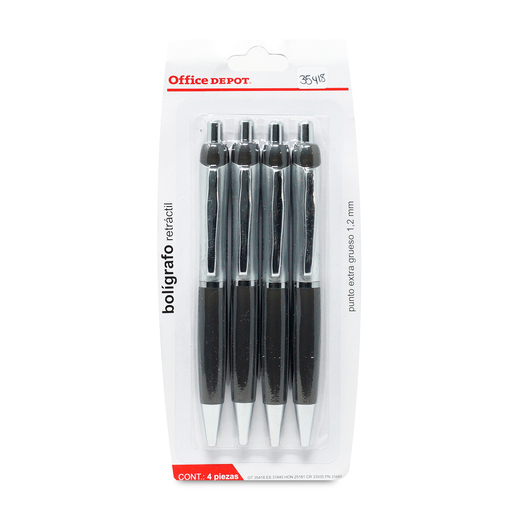Bolígrafo marca Office Depot de tinta fluida y trazo uniforme. Escritura cómoda y duradera para uso diario en escuela y oficina.