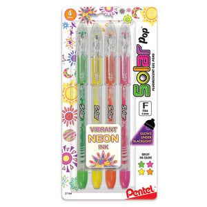 BOLIGRAFO GEL PENTEL SOLAR POP NEON 4U BOLIGRAFO GEL PENTEL SOLAR POP NEON 4U