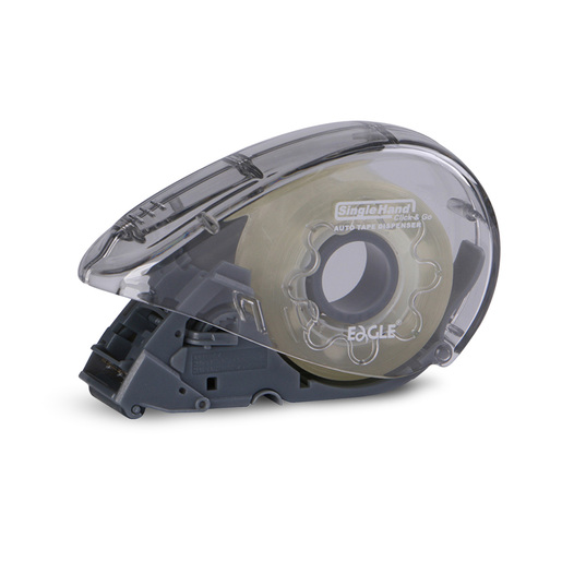 Dispensador de cinta marca Eagle con base estable y corte limpio. Permite usar la cinta con una sola mano, perfecto para escritorio, oficina y zona de empaque.