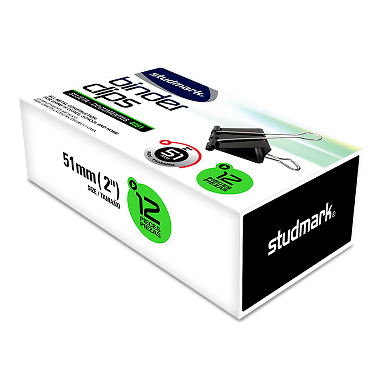 SUJETA DOCUMENTOS STUDMARK 51MM (2P) 12U