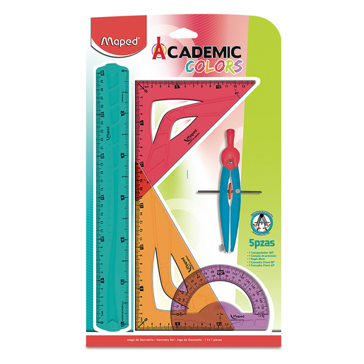 Set escolar marca Maped con utiles complementarios listos para usar. Ahorra tiempo y dinero con productos coordinados para escuela, oficina o regalo.