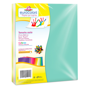 HOJAS CARTA COLORES PASTEL 75GR (100U)