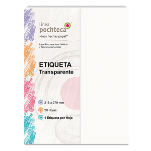 ETIQUETA ADHESIVA CARTA TRANSPARENTES, 20 HOJAS, TAMANO 216 X 279mm ETIQUETA ADHESIVA CARTA TRANSPARENTES, 20 HOJAS, TAMANO 216 X 279mm