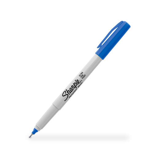Rotulador de punta fina Sharpie® (Azul, Blanco, Plástico ABS