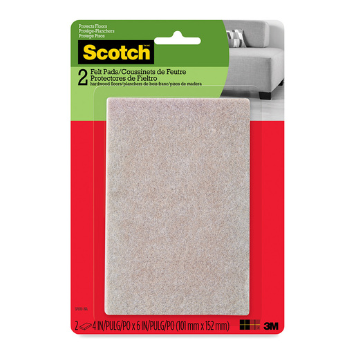 Protectores adhesivos marca Scotch para muebles y superficies. Evitan rayones, golpes y ruidos al cerrar puertas, cajones y bases de objetos. Discretos y duraderos.