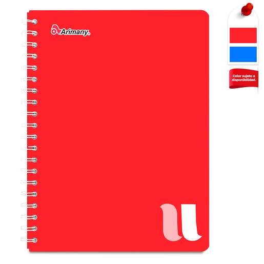 Cuaderno con espiral marca Arimany de hojas de calidad para apuntes, tareas y notas. Espiral metalica resistente que permite girar las paginas 360 . Tipo de rayado: Cuadros.